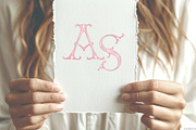 Pink monogram watercolour letters, a Decorative Illustration by GrafikBoutique (Thumbnail 3 of 3)