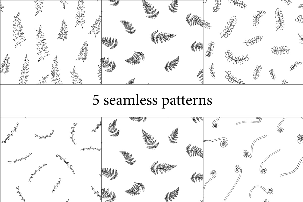 Doodle ferns and mushrooms, a Decorative Illustration by Funny-sunny (Photo 4 of 5)