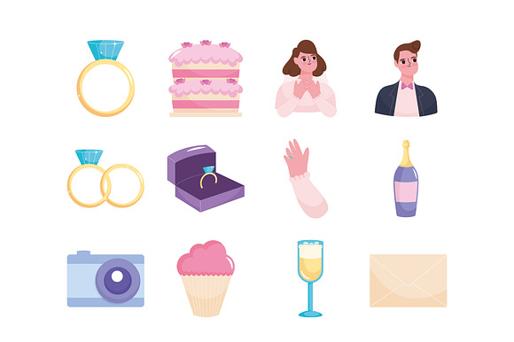 Wedding Celebration Illustration Set preview 2