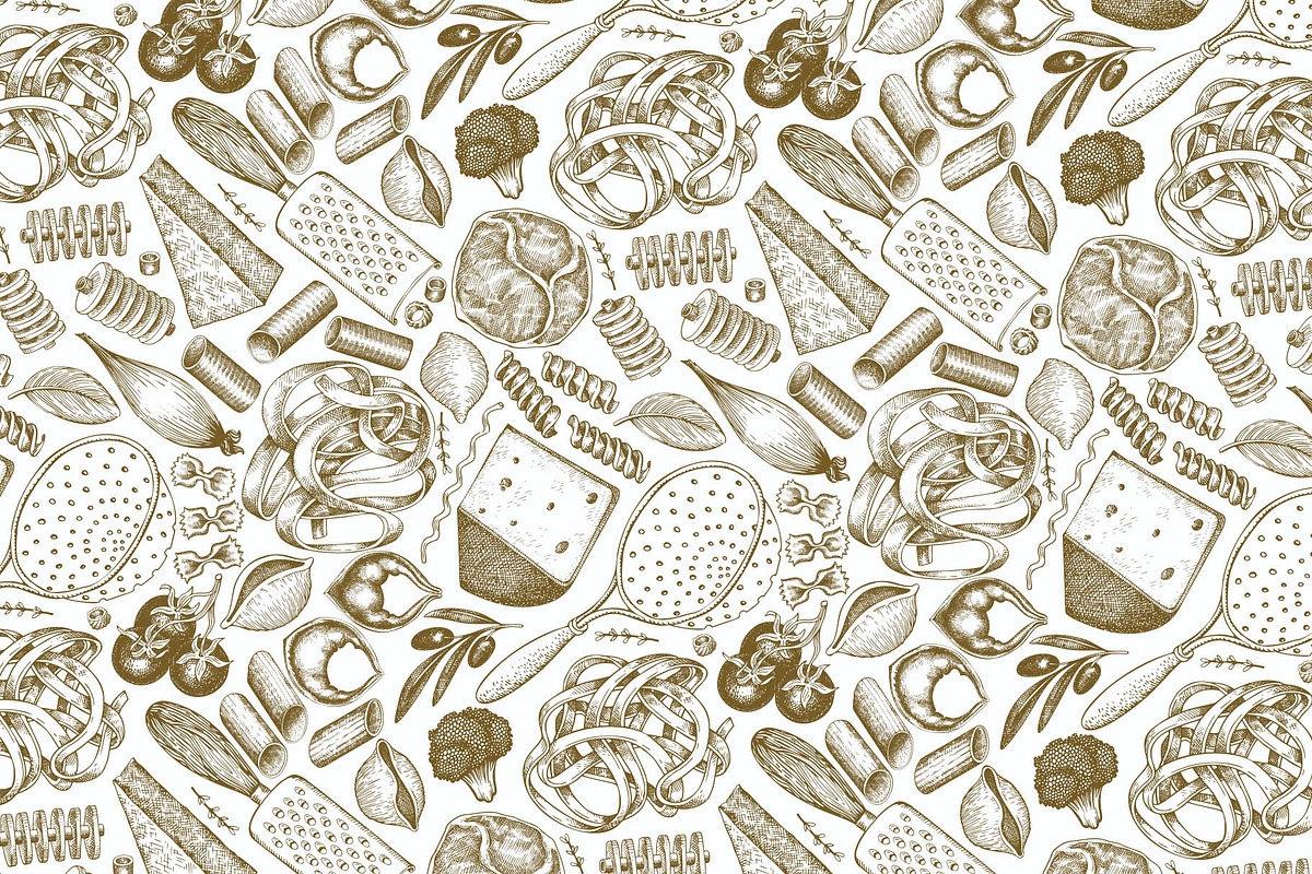 Pasta & Additions Vector Collection, a Food Illustration by Lubov Illustrations Shop (Photo 8 of 8)