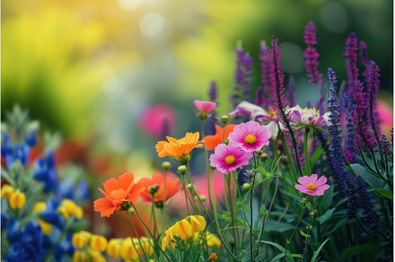 Vibrant Summer garden flowers, a Nature Photo by Ylivdesign