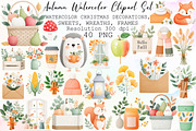 Autumn Watercolor Clipart Set, an Illustration by Sublimation Artist (Thumbnail 1 of 6)