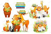 Animals Reading and Studying Clipart, an Animal Illustration by Popmarleo Shop (Thumbnail 1 of 2)