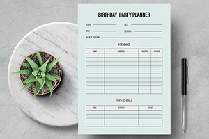 Birthday Party Planner Layout, a Stationery Template by MightyDesign