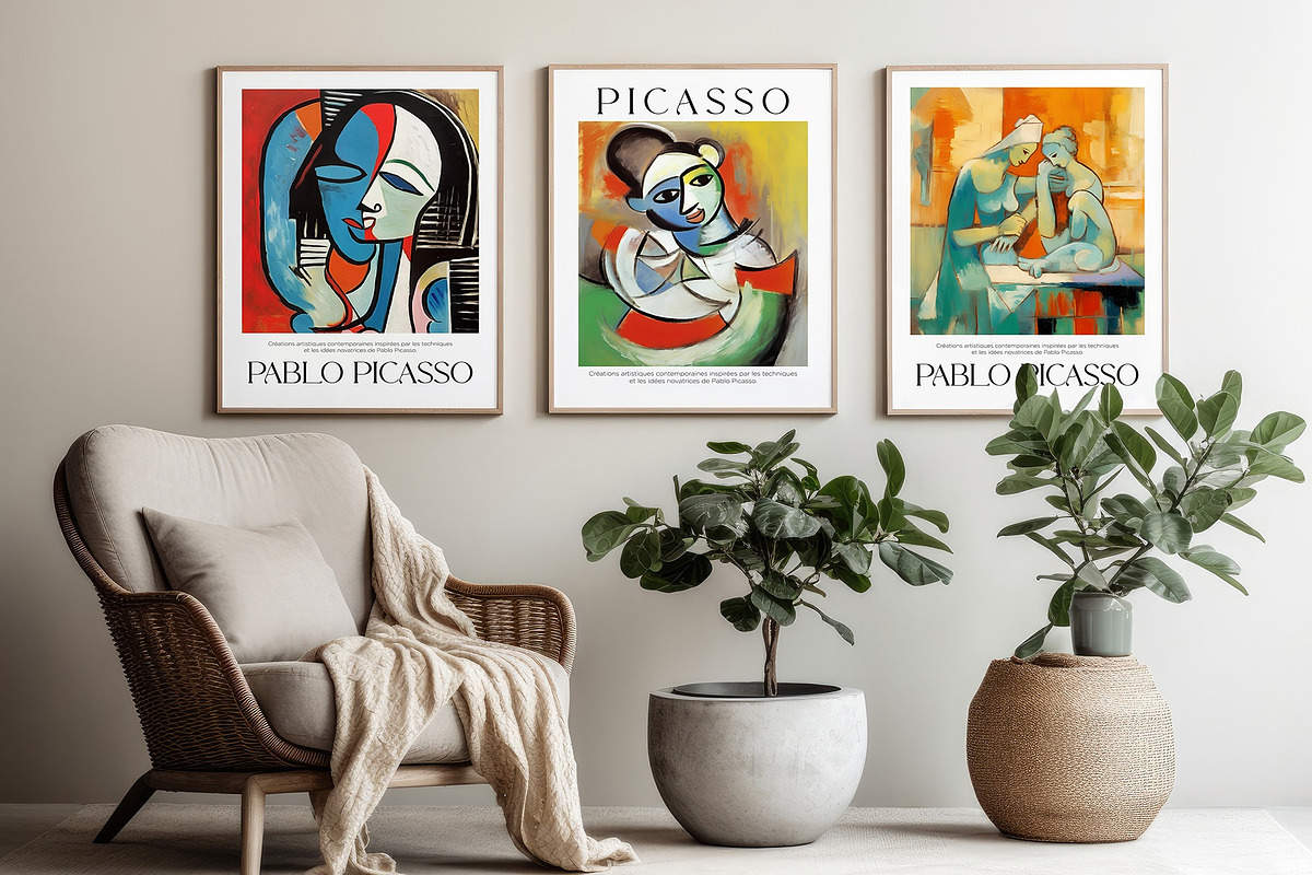 Art Print Poster Inspired by Picasso, a Decorative Illustration by Vibrand Studio (Photo 7 of 14)