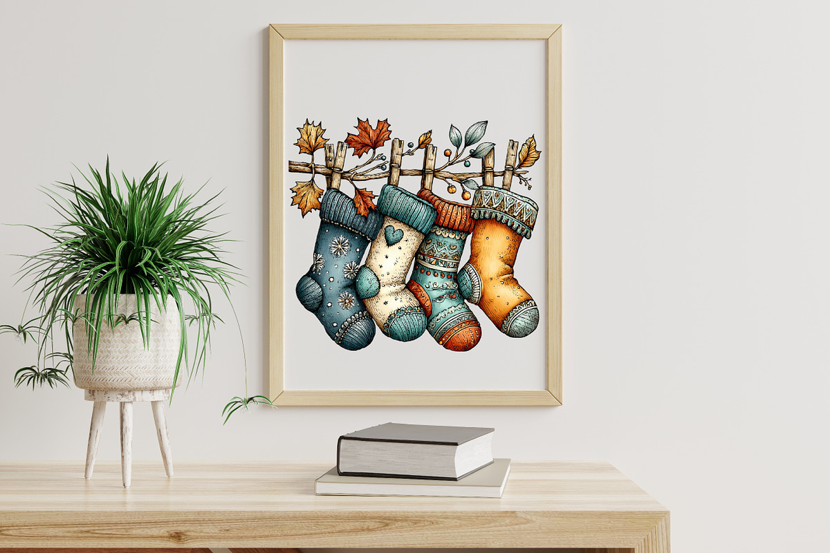 Christmas Stockings Clipart, an Illustration by Libby Wishes (Photo 7 of 7)