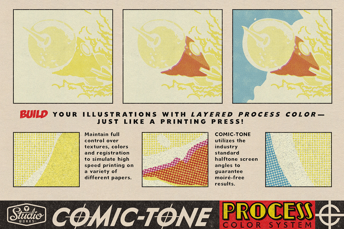 Comic-Tone Process Color System, a Layer Style Add-On by StudioWorks (Photo 4 of 12)