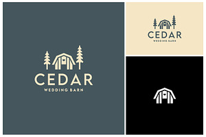 Wooden Cedar Barn Pine Tree Logo, a Branding & Logo Template by Enola99d