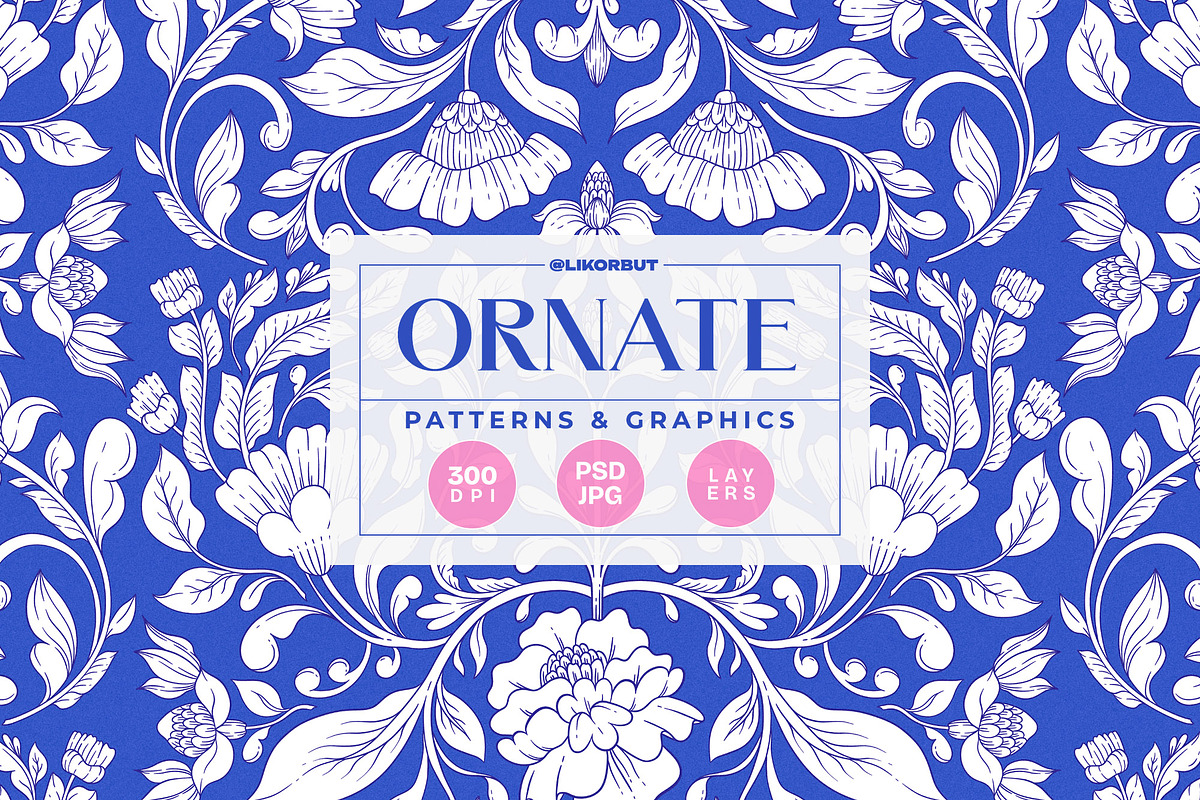 Orient Ornament Floral Pattern, a Pattern Graphic by likorbut (Photo 1 of 14)