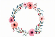 floral wreath, watercolor flowers,, a Graphic by Creativeshirt (Thumbnail 7 of 11)