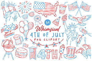 Whimsical 4th of July PNG Clipart, an Object Illustration by LemonDesign