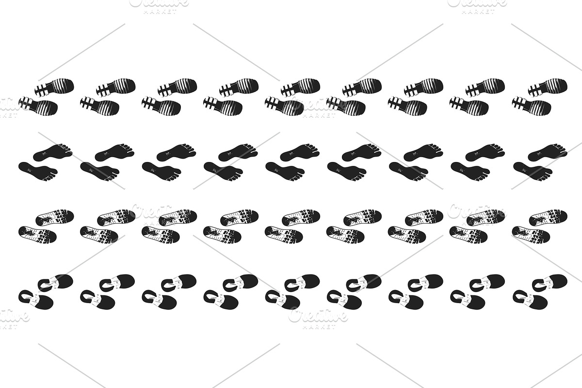Footsteps pattern track, walking, a Graphic by Valerie Bodnar