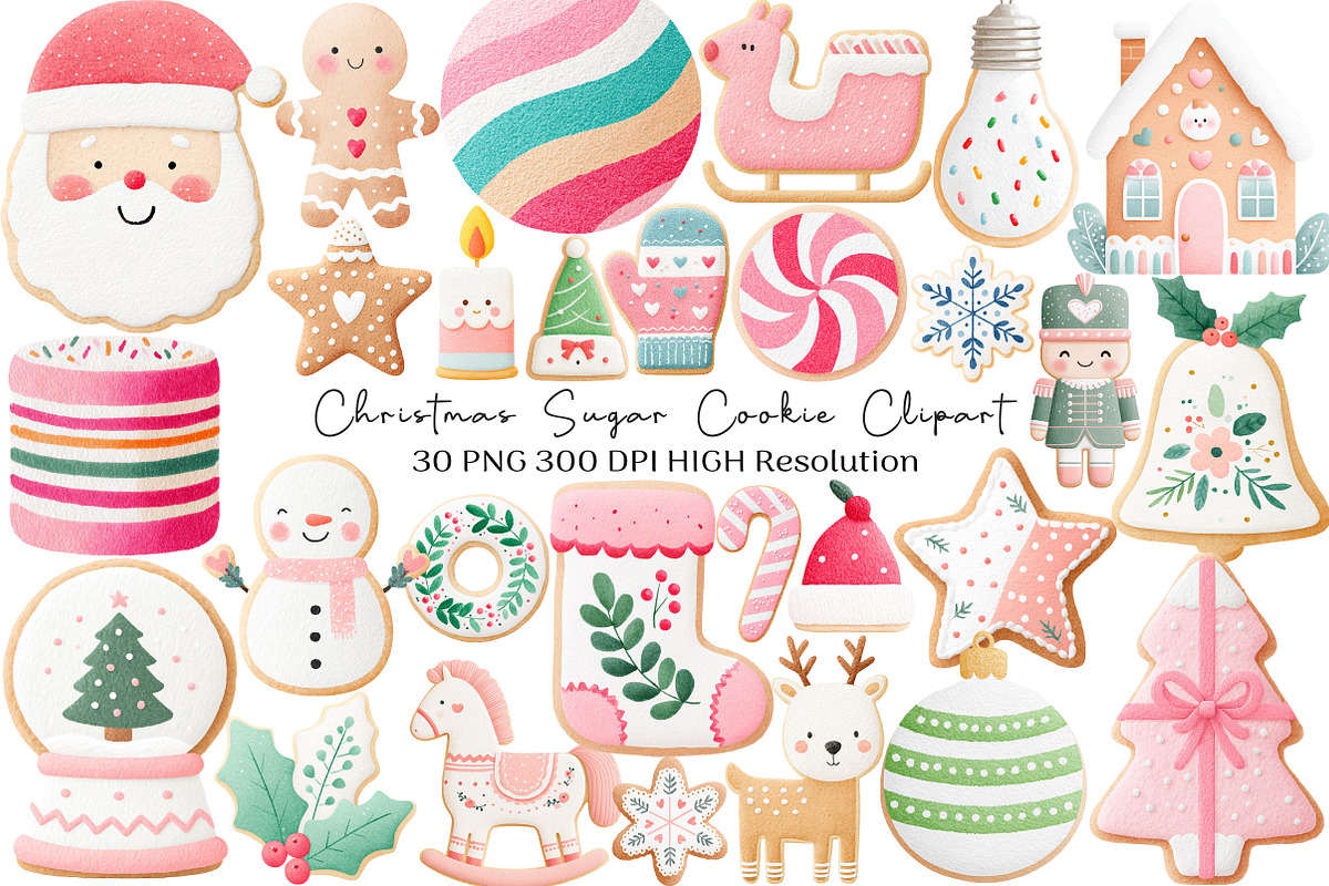 Christmas Sugar Cookie Clipart, an Illustration by Black Bird Studio (Photo 1 of 6)