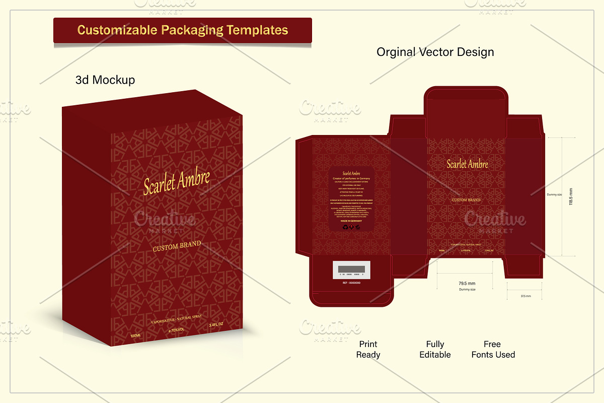 Perfume box Design 3d mock-up, an Object Graphic by sumonuix (Photo 1 of 3)