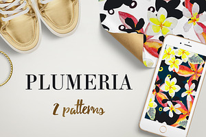 Plumeria. 2 Patterns