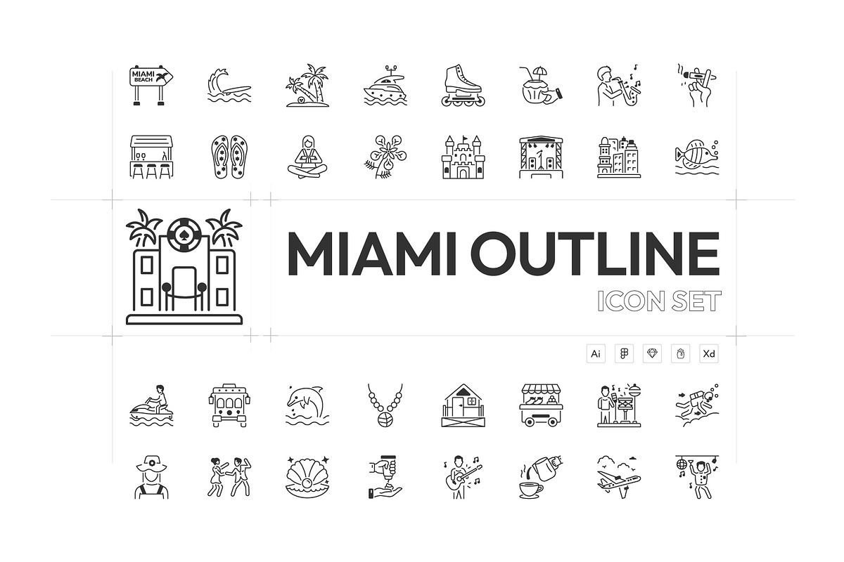 Miami Outline Icon Collection, an Outline Icon by Prosymbols (Photo 1 of 5)