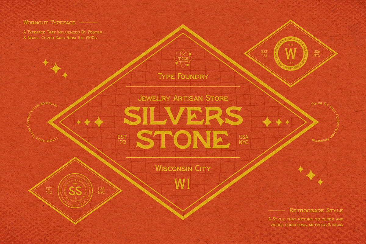 Wornout + Extras, a Sans Serif Font by The Good Store (Photo 5 of 10)
