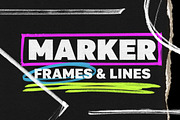 MARKER FRAMES & LINES / 400 PNG Elem, an Object Graphic by BORT GRAPHIC (Thumbnail 1 of 9)