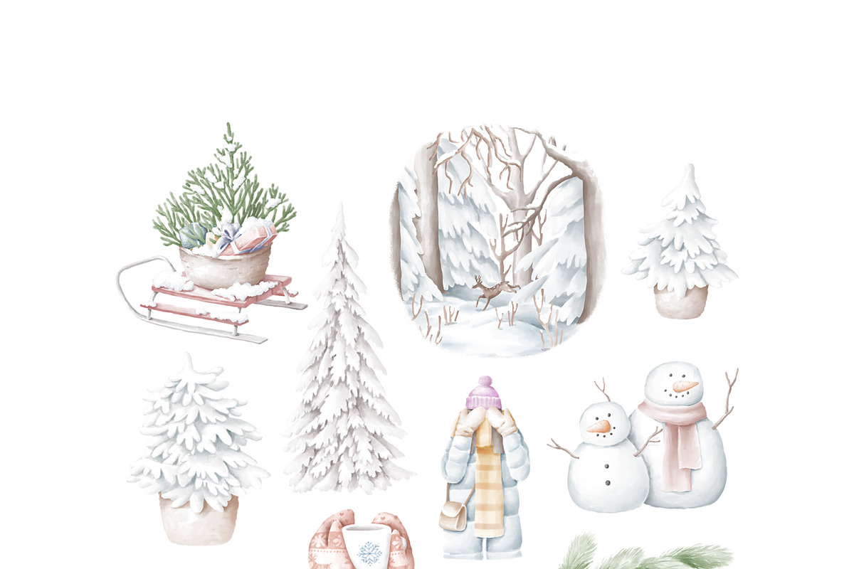 Snowy Season Bundle, an Illustration by Anastasiya Klempach (Photo 4 of 10)