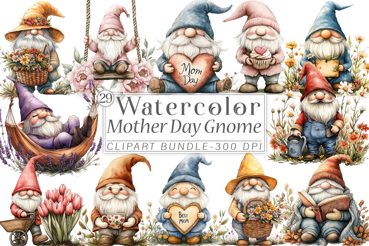 Mother's Day Gnome Sublimation, an Illustration by Libby Wishes (Photo 1 of 6)