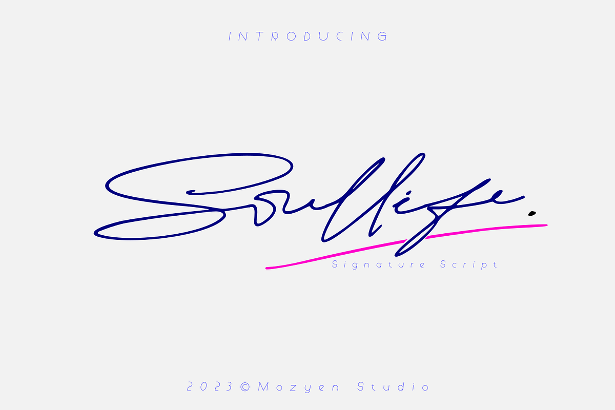 Soullife | Signature Script, a Script Font by Mozyen Studio (Photo 1 of 12)