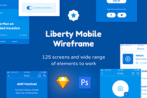 Liberty Mobile Wireframe Kit