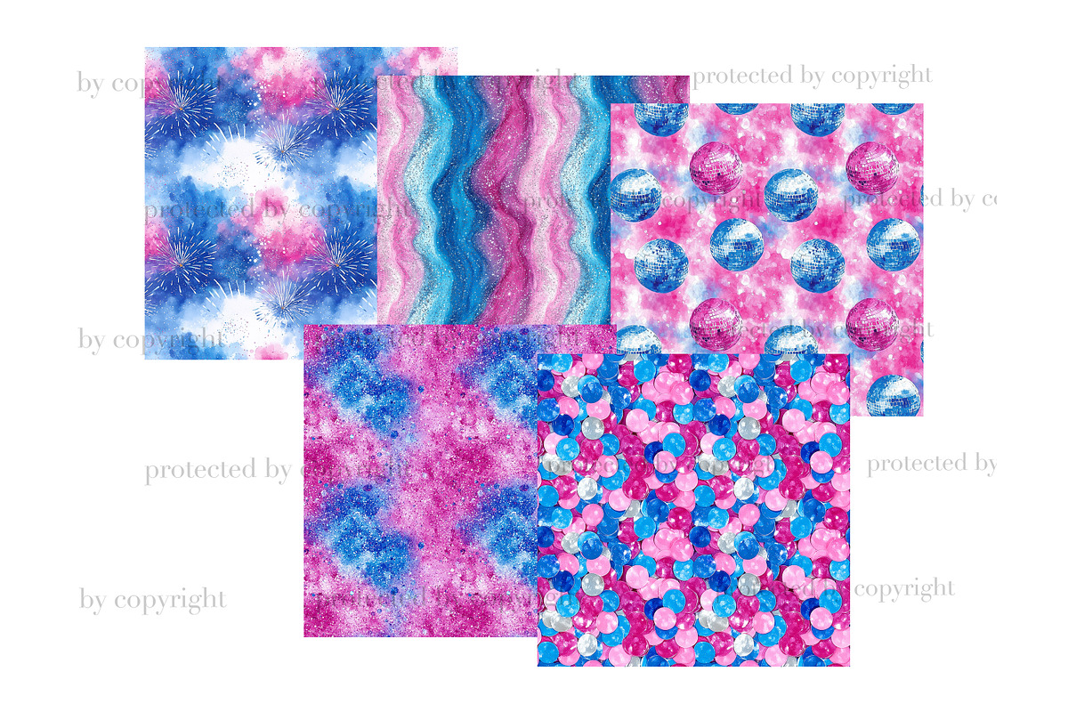 Bright New Year Digital Papers, a Pattern Graphic by GlamArtZhanna (Photo 4 of 4)