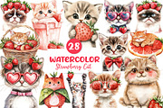 Strawberry Cat Clipart Sublimation, an Illustration by CreationArt (Thumbnail 1 of 5)