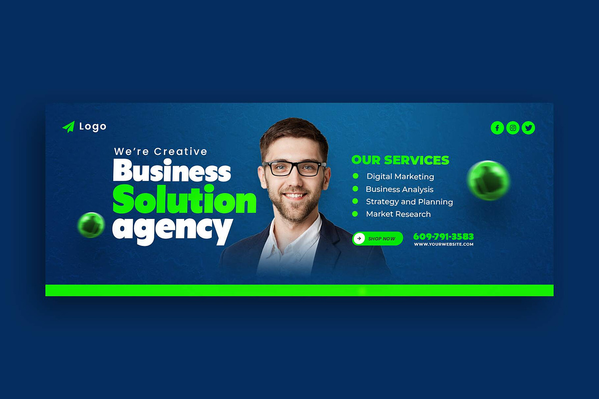 Marketing Agency Facebook Cover, a Social Media Template by Saman Osama