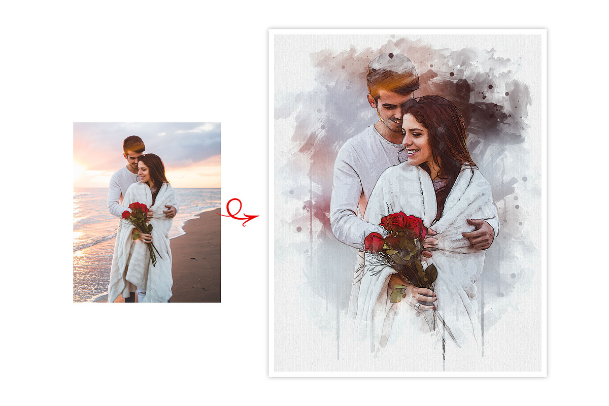 Dreamy Couple Watercolors Effect, an Action Add-On by MRI STUDIO (Photo 11 of 21)