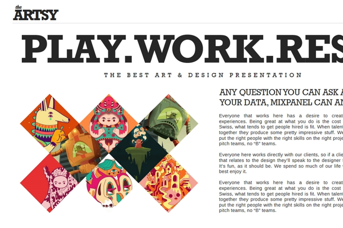 Artsy Magazine PowerPoint Template, a Presentation Template by Warna Works