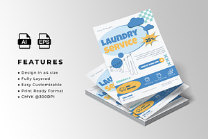 Laundry Service Flyer Template, a Flyer Template by Artnivora.Std