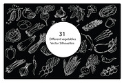 Silhouettes of different vegetables, a Food Illustration by risovanya (Thumbnail 1 of 3)
