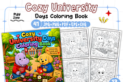 Adult Cozy University Days Coloring, a Decorative Illustration by Design Station (Thumbnail 1 of 7)
