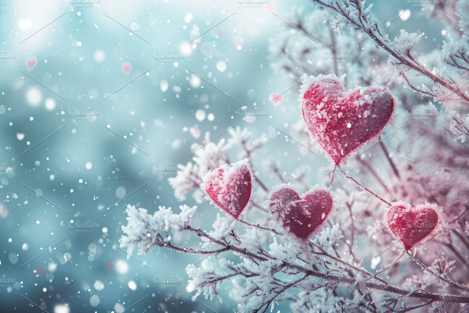 A multitude of heart-shaped decorati, a Photo by Iftikhar Alam