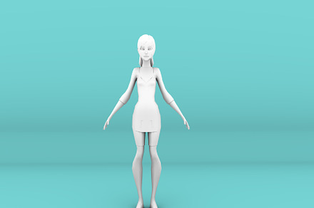 Cartoon Girl 3D Model, a Characters & Person 3D Model by theresumepark
