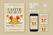 Cream Easter Egg Hunt Flyer Set, a Flyer Template by graphicook (Thumbnail 1 of 3)