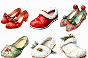 Christmas Slipper Clipart, an Illustration by Craft Nest (Thumbnail 3 of 6)