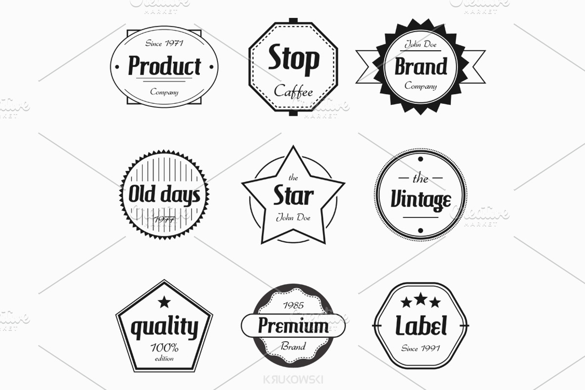 Badges Vector Templates, a Branding & Logo Template by Krukowski Graphics