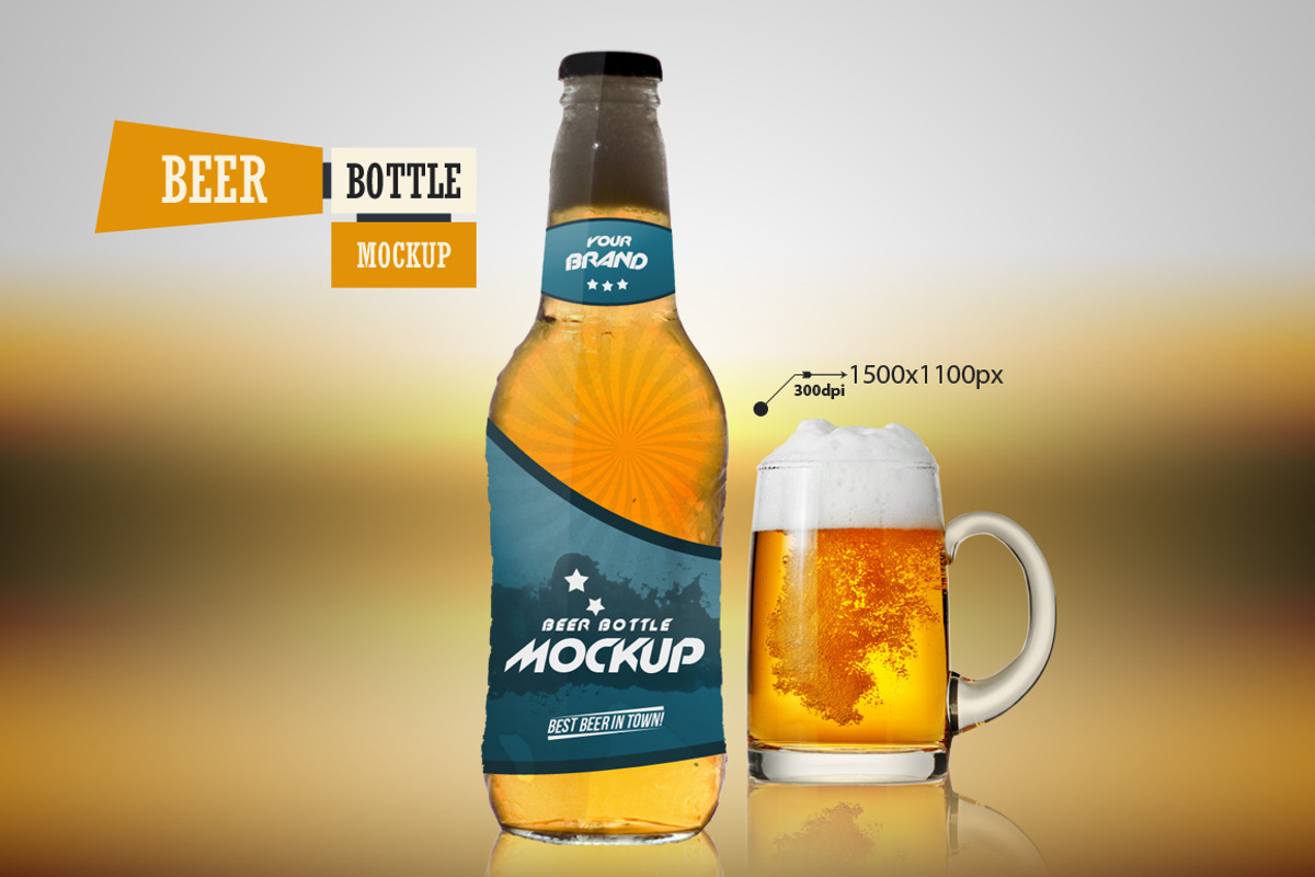 Beer Bottle - Mockup, an Advertising Mockup by VectorMedia