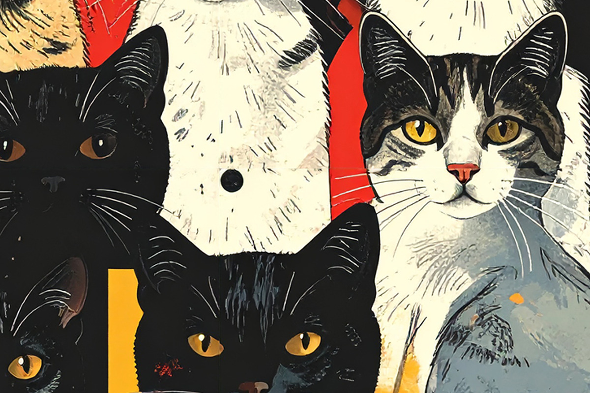 Black Cats Vintage Seamless Repeat, an Animal Illustration by Sharon Schwalbe (Photo 4 of 4)
