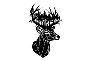 Deer Antler Silhouette Bundle, an Object Illustration by yasushie (Thumbnail 12 of 31)