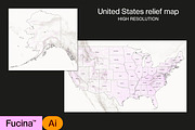 United States Relief Map, a Graphic by Fucina™ (Thumbnail 1 of 5)
