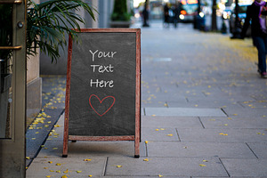 City Street Sign Chalkboard Mockup