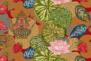 Lotus Garden Vintage Vector, a Pattern Graphic by NayaChu (Thumbnail 9 of 9)