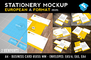 European A-Format Stationery Mockup, a Print Template by Fresh Design Elements (Thumbnail 1 of 11)