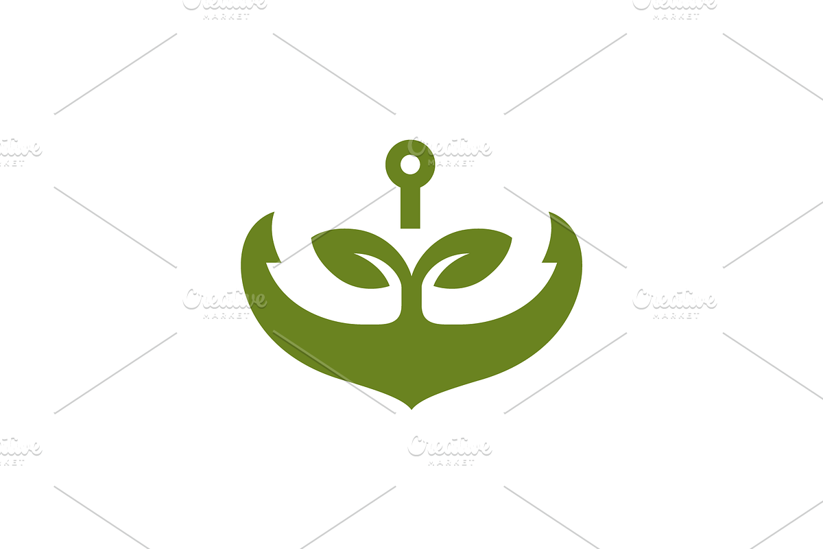 green anchor botanical concept logo, a Branding & Logo Template by devastd
