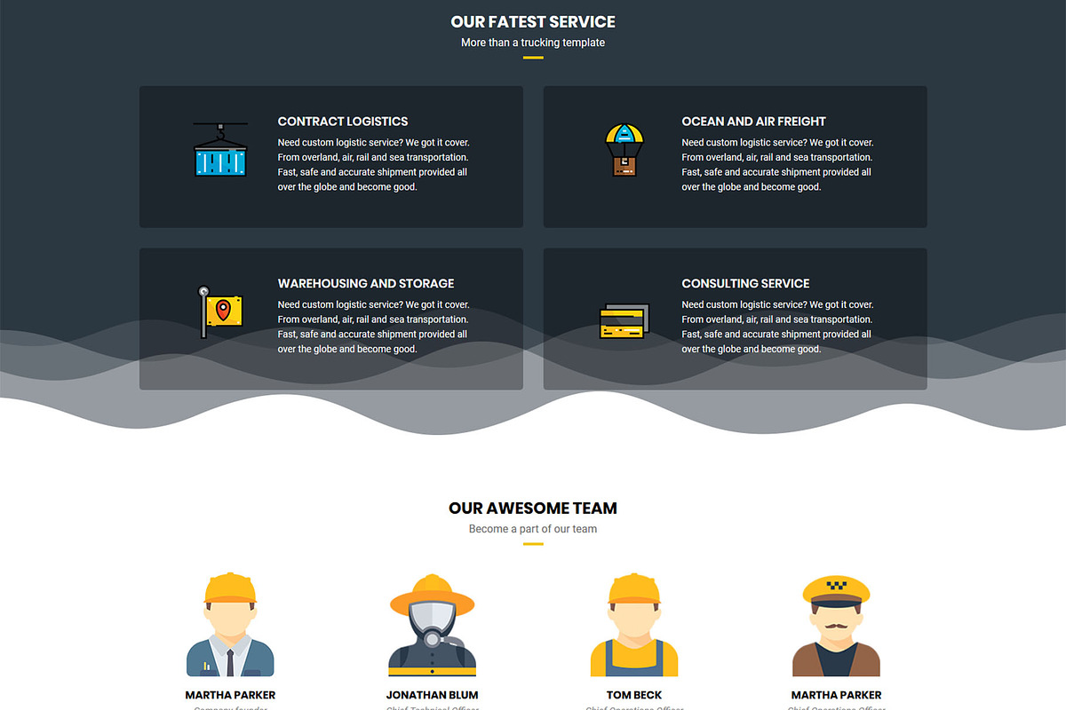 Flat Logistic - Responsive WP Theme, a WordPress Template by raintheme (Photo 2 of 5)