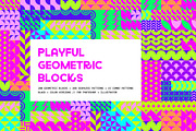 Playful Geometric Blocks, a Pattern Graphic by Pulpixel Design (Thumbnail 1 of 9)