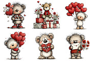 Whimsical Valentine Teddy Bear Clipa, an Illustration by Dream Creation (Thumbnail 3 of 7)